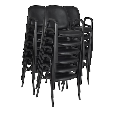 Regency Regency Ace Vinyl Guest Stacking Chair with Arms (18 pack)- Black 2125LBK18PK
